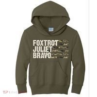 Foxtrot Juliet Bravo Camo Military Flag Kids Hoodie thumb 0