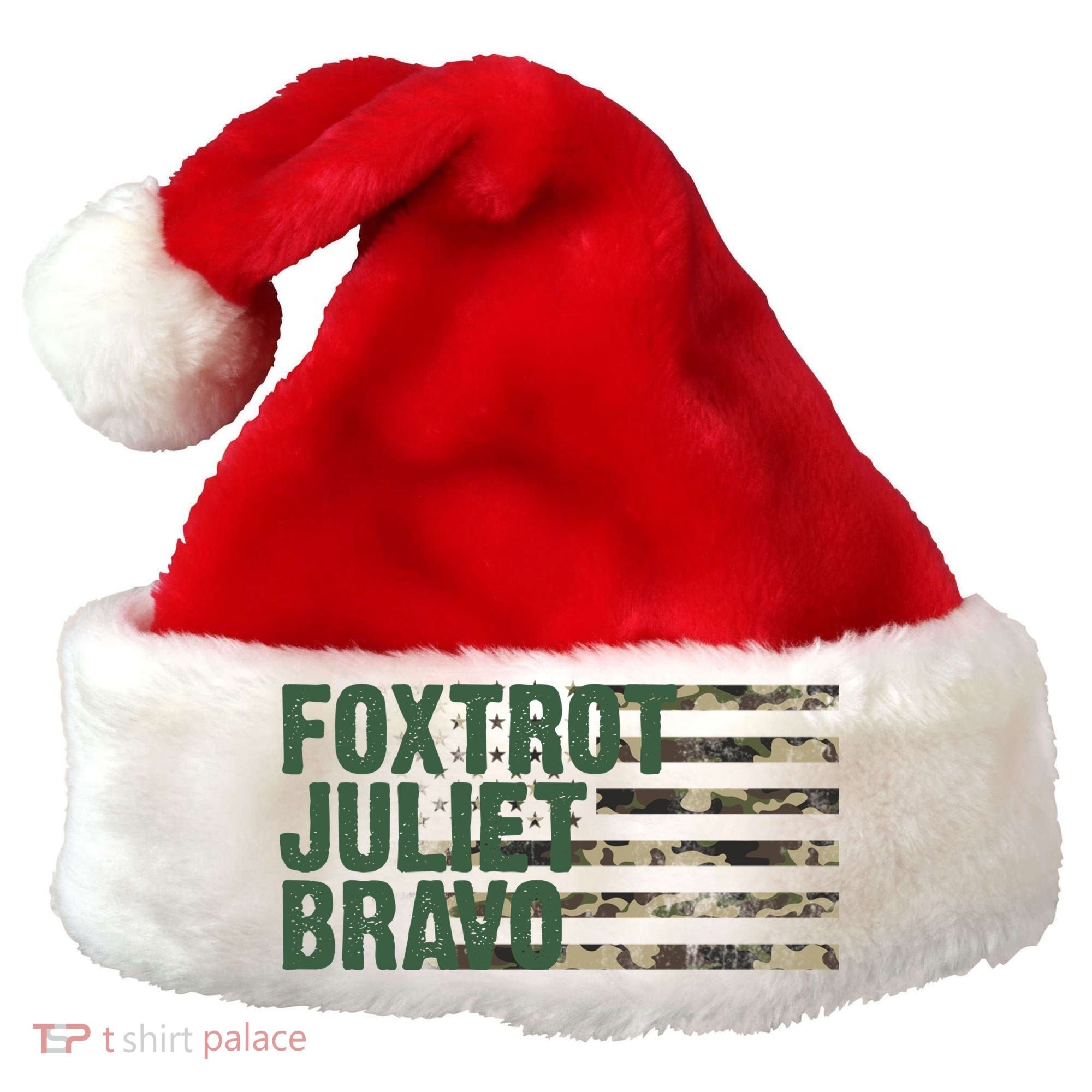 Foxtrot Juliet Bravo Camo Military Flag Santa Hat