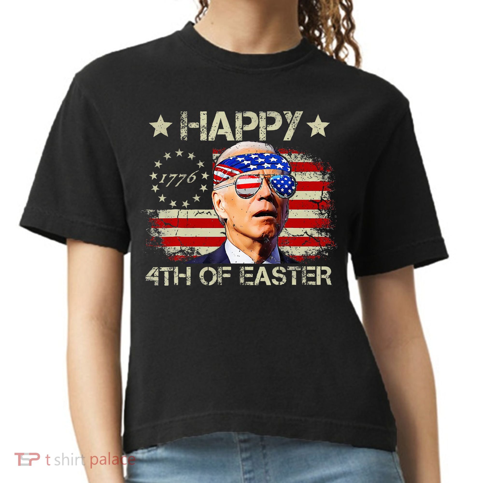 Funny Joe Biden 4th Of July Happy 4th Of Easter Us Flag Comfort Colors Boxy T-Shirt