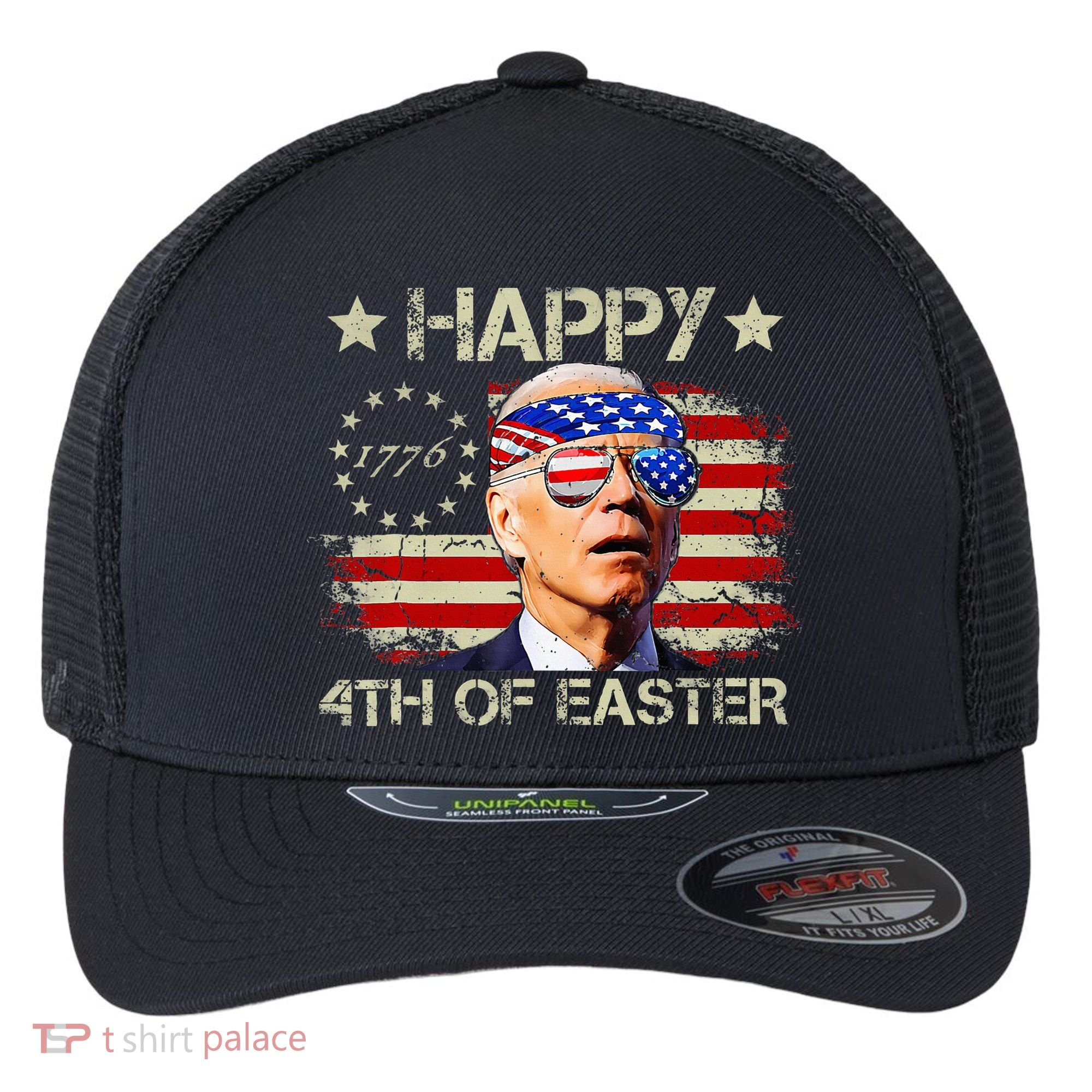 Funny Joe Biden 4th Of July Happy 4th Of Easter Us Flag Flexfit Unipanel Trucker Cap