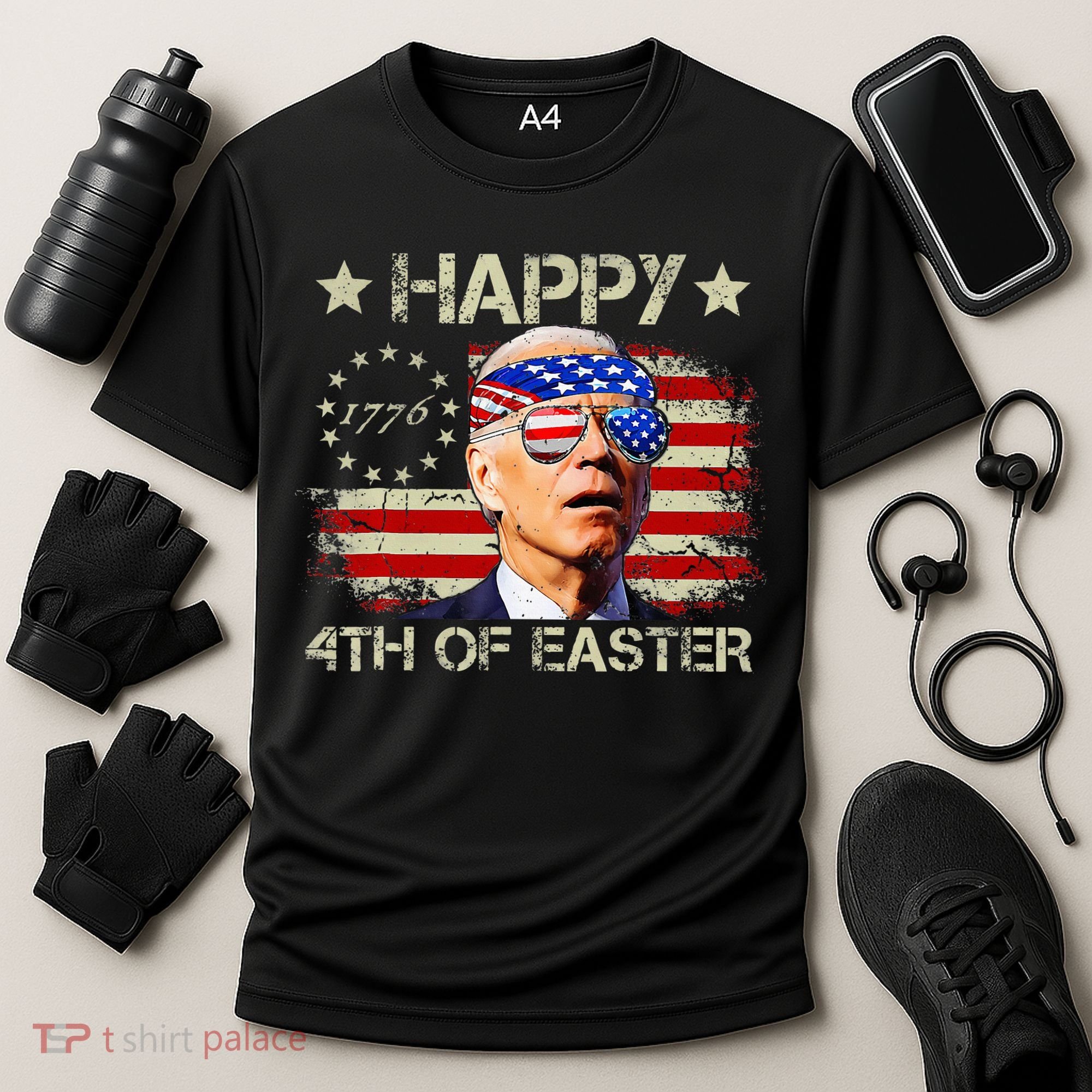 Funny Joe Biden 4th Of July Happy 4th Of Easter Us Flag Cooling Performance Crew T-Shirt