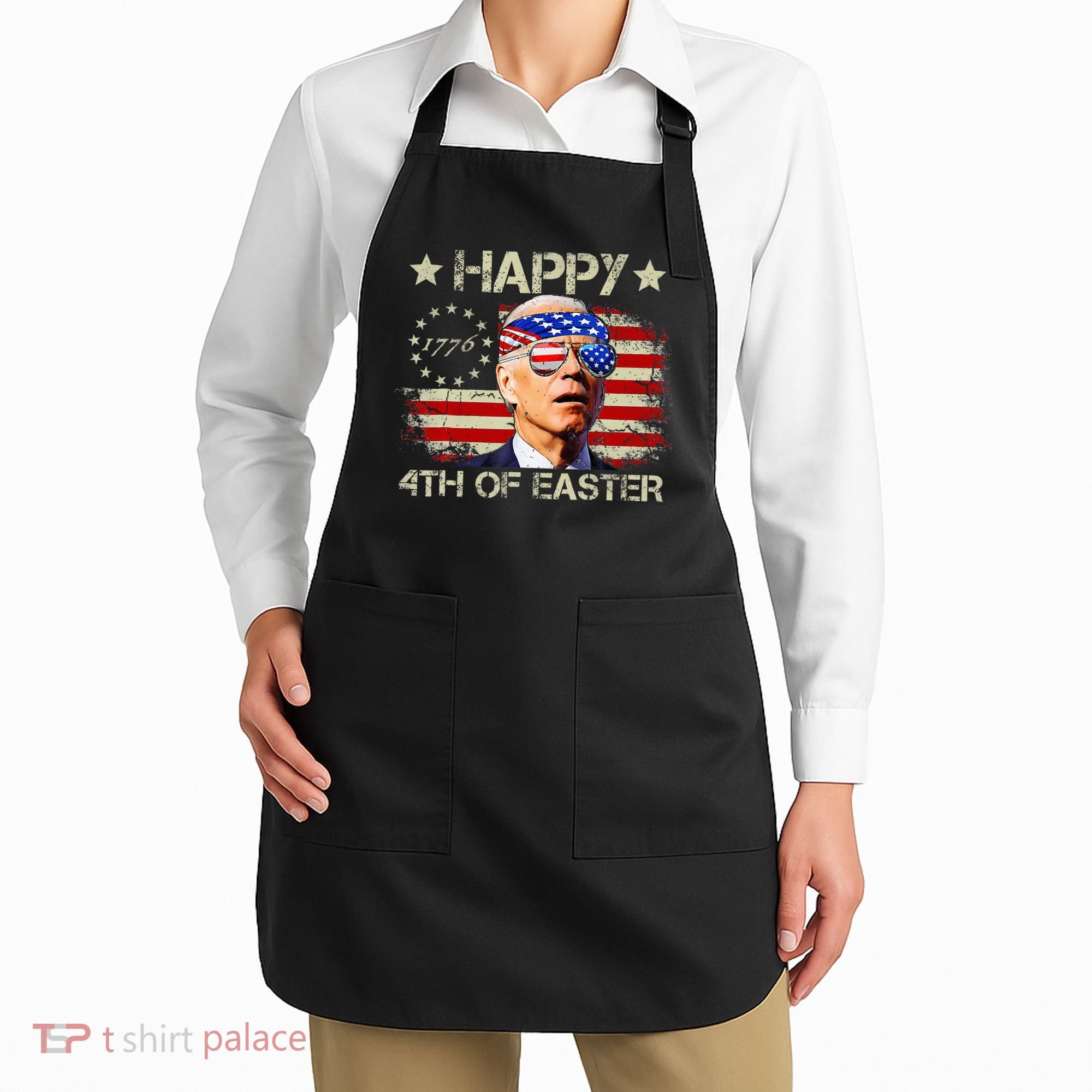 Funny Joe Biden 4th Of July Happy 4th Of Easter Us Flag Apron
