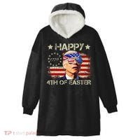 Funny Joe Biden 4th Of July Happy 4th Of Easter Us Flag Hooded Wearable Blanket thumb 0
