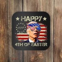 Funny Joe Biden 4th Of July Happy 4th Of Easter Us Flag Coaster thumb 0