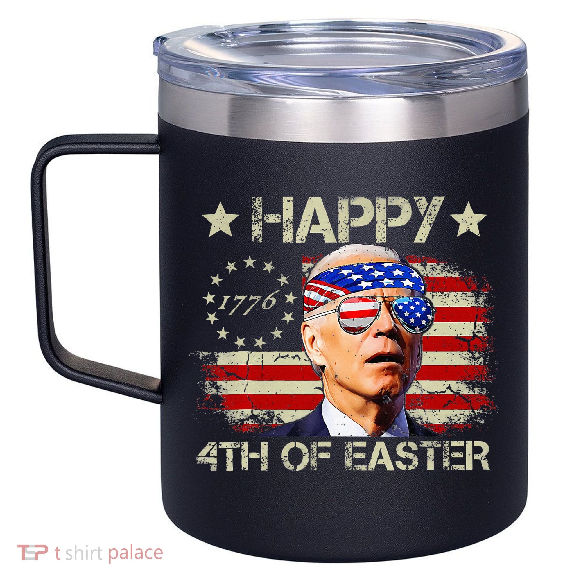 Funny Joe Biden 4th Of July Happy 4th Of Easter Us Flag 12oz Stainless Steel Coffee Mug