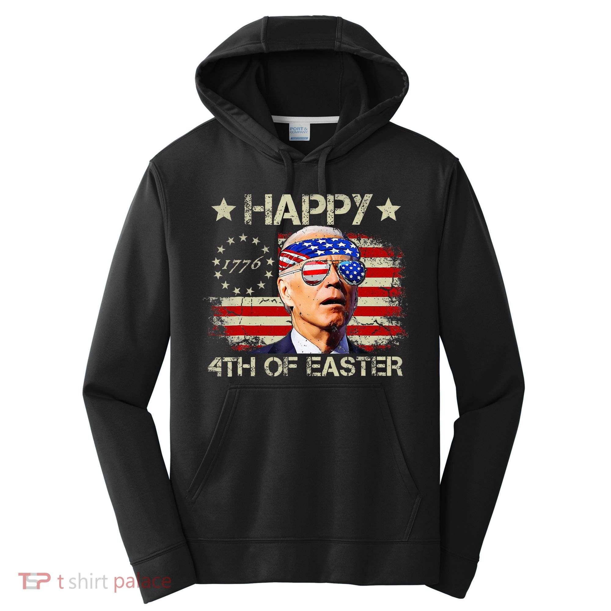 Funny Joe Biden 4th Of July Happy 4th Of Easter Us Flag Performance Fleece Hoodie