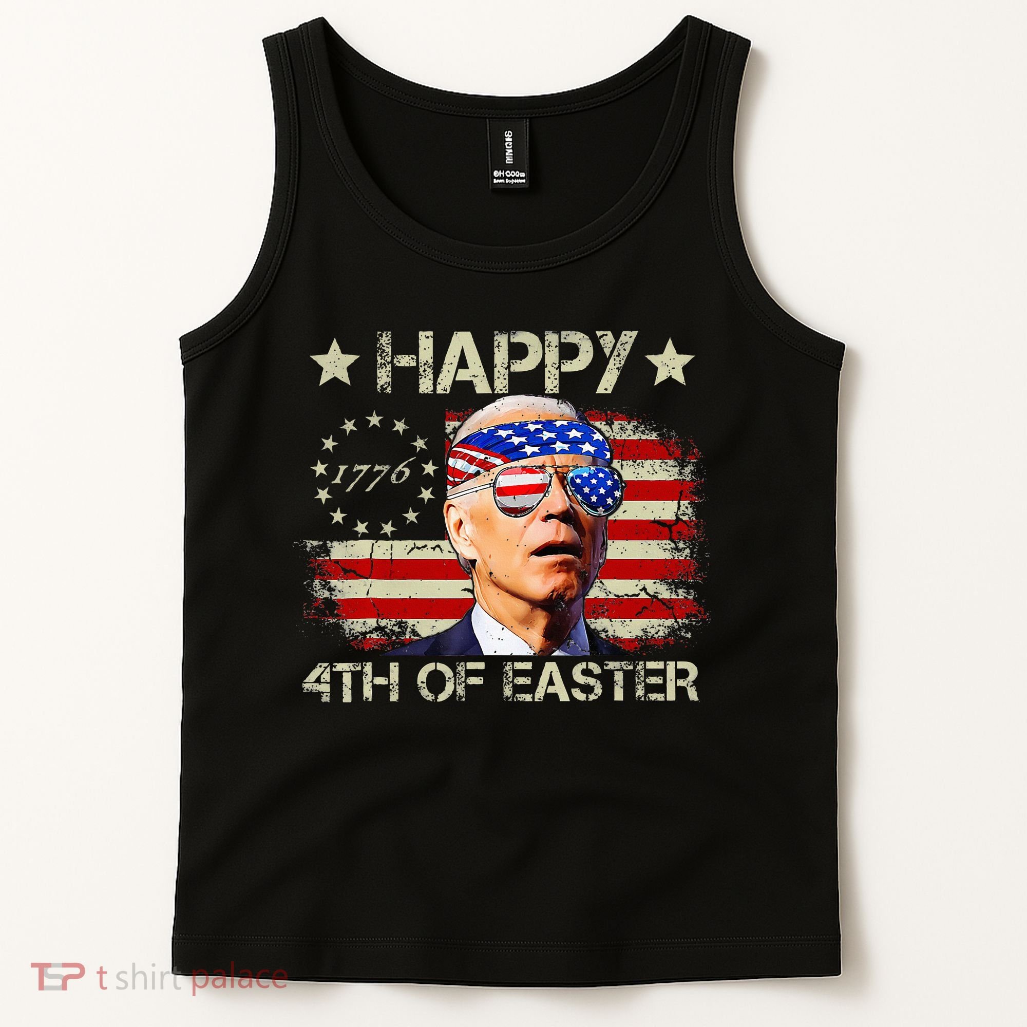Funny Joe Biden 4th Of July Happy 4th Of Easter Us Flag Tank Top