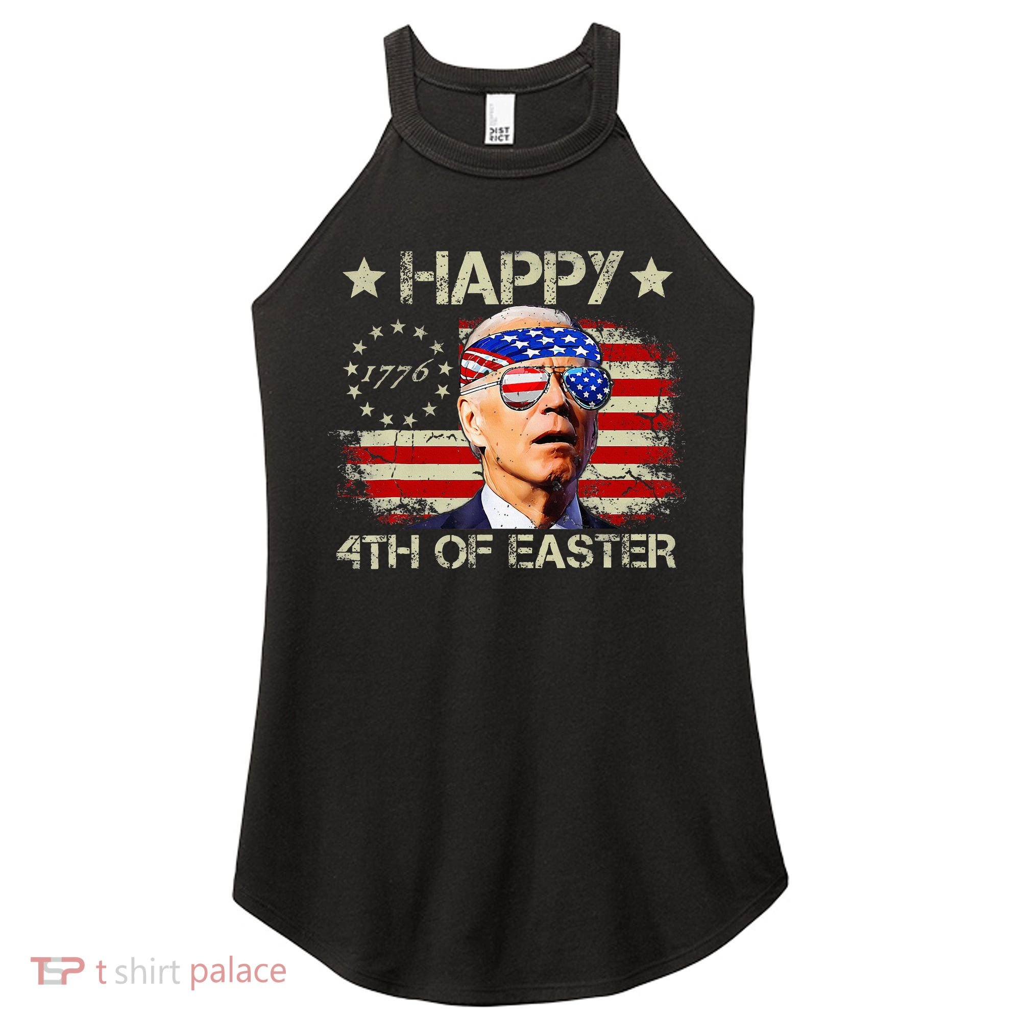 Funny Joe Biden 4th Of July Happy 4th Of Easter Us Flag Women's Perfect Tri Rocker Tank