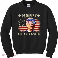 Funny Joe Biden 4th Of July Happy 4th Of Easter Us Flag Kids Sweatshirt thumb 0