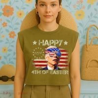 Funny Joe Biden 4th Of July Happy 4th Of Easter Us Flag Garment-Dyed Women's Muscle Tee thumb 4