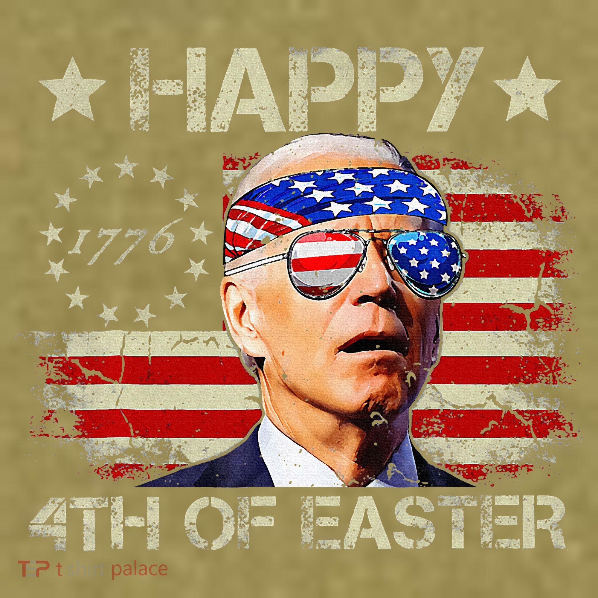 Funny Joe Biden 4th Of July Happy 4th Of Easter Us Flag Garment-Dyed Women's Muscle Tee