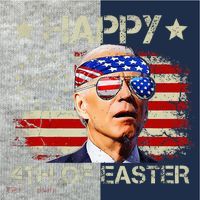 Funny Joe Biden 4th Of July Happy 4th Of Easter Us Flag Kids Colorblock Raglan Jersey thumb 2