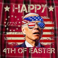 Funny Joe Biden 4th Of July Happy 4th Of Easter Us Flag Men's Flannel Plaid Pajama Pants thumb 2