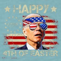 Funny Joe Biden 4th Of July Happy 4th Of Easter Us Flag Sueded Cloud Jersey T-Shirt thumb 2