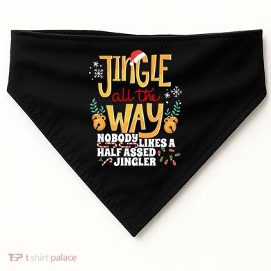 Funny Jingle Bells Half Assed Jingler Xmas Gag Gift USA-Made Doggie Bandana