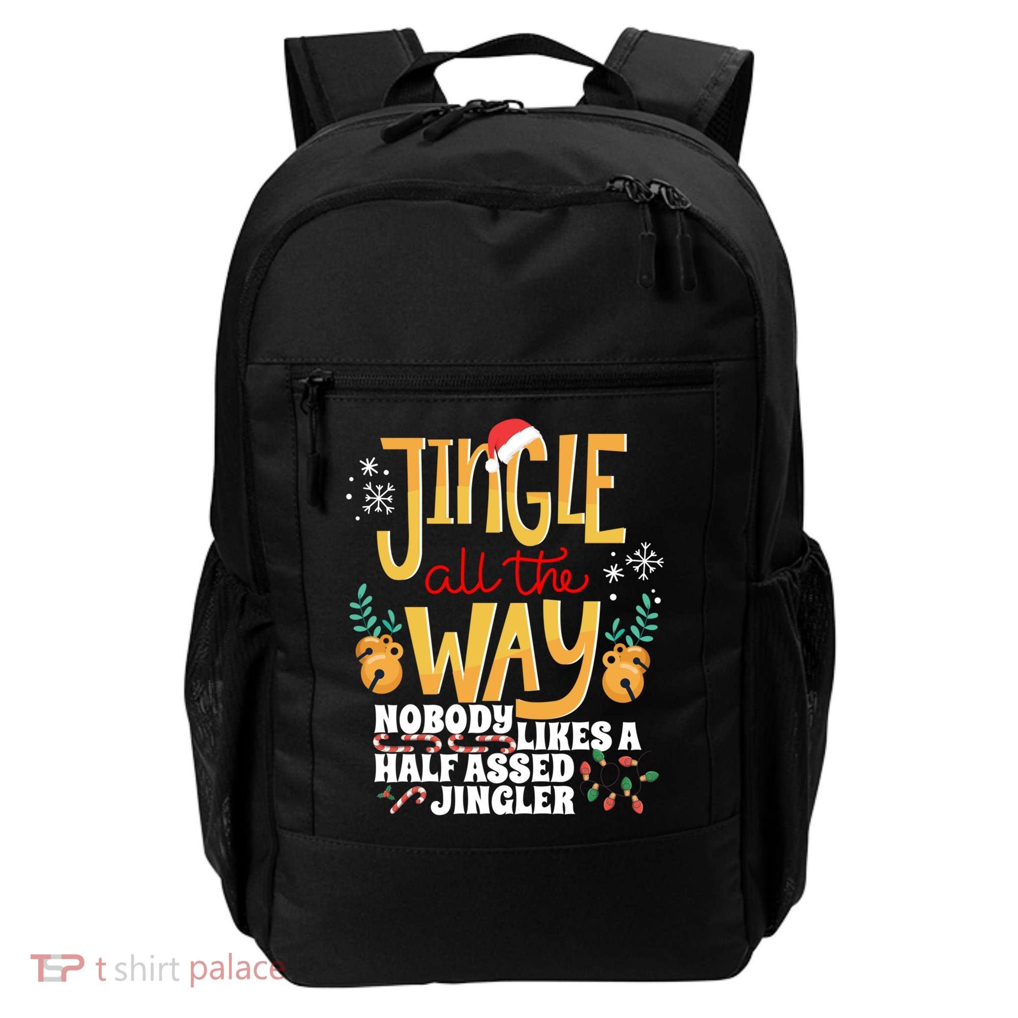 Funny Jingle Bells Half Assed Jingler Xmas Gag Gift Backpack