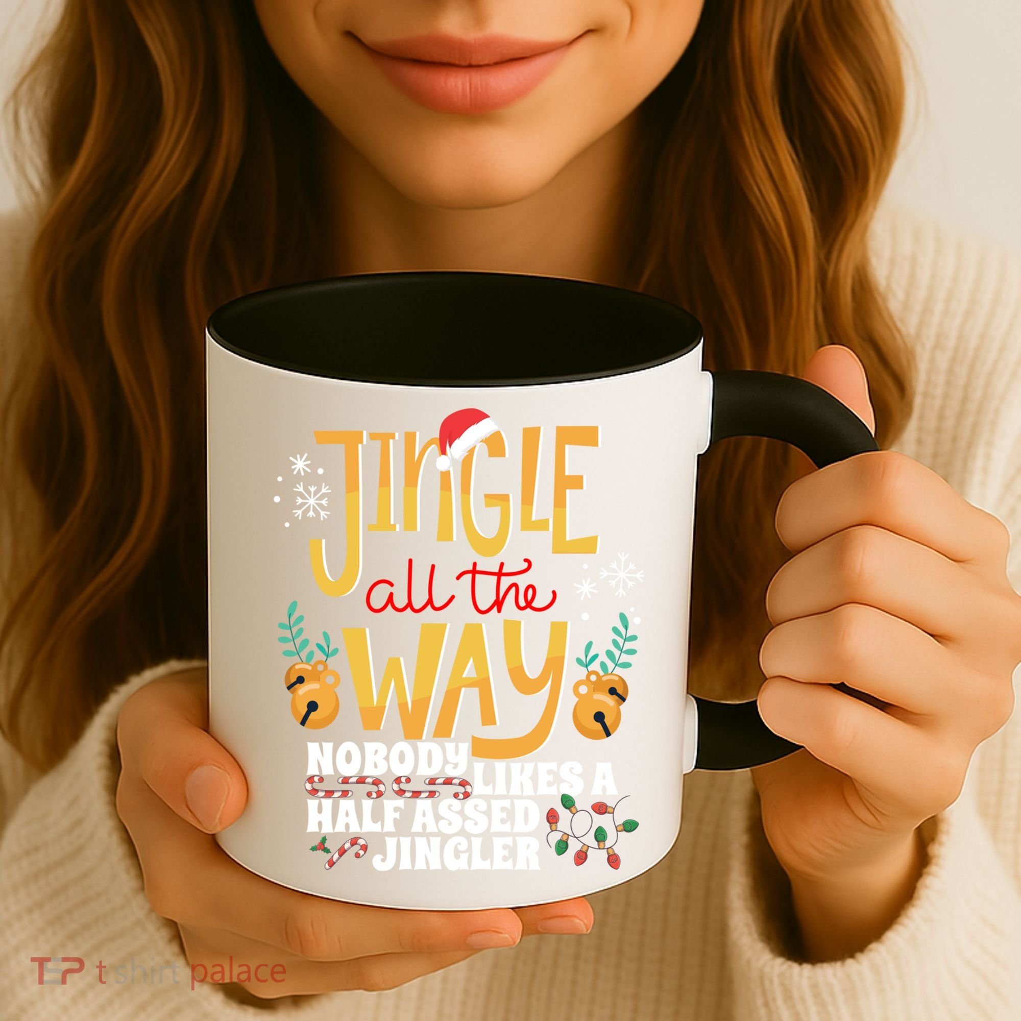 Funny Jingle Bells Half Assed Jingler Xmas Gag Gift Coffee Mug