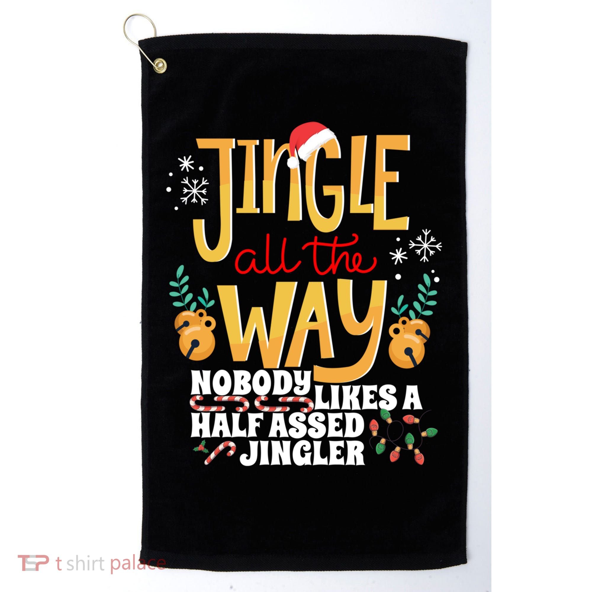 Funny Jingle Bells Half Assed Jingler Xmas Gag Gift Golf Towel