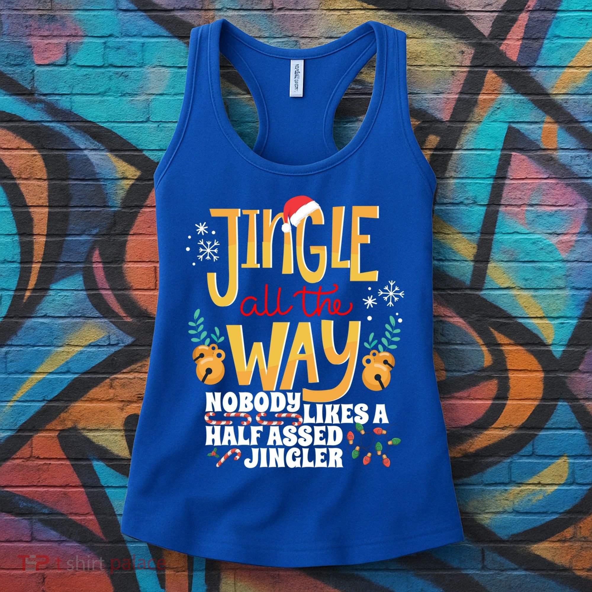 Funny Jingle Bells Half Assed Jingler Xmas Gag Gift Women's Tank Top