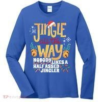 Funny Jingle Bells Half Assed Jingler Xmas Gag Gift Women's Long Sleeve Shirt thumb 0
