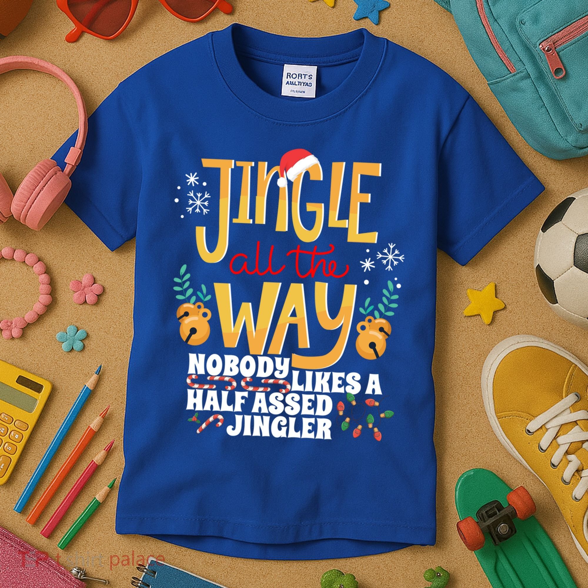 Funny Jingle Bells Half Assed Jingler Xmas Gag Gift Kids T-Shirt
