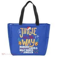 Funny Jingle Bells Half Assed Jingler Xmas Gag Gift Tote Bag thumb 0