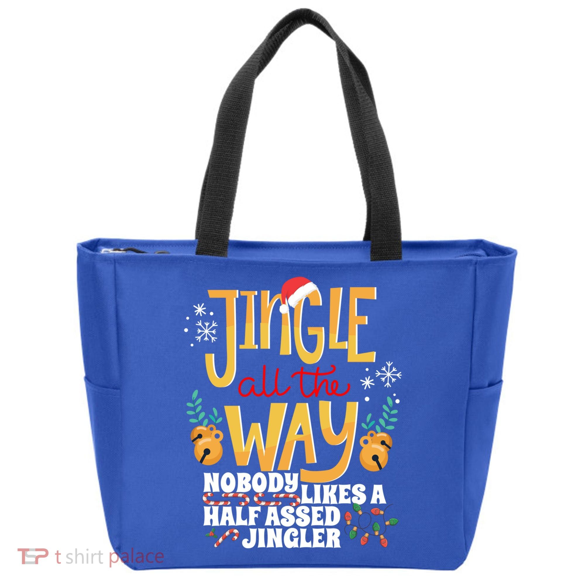 Funny Jingle Bells Half Assed Jingler Xmas Gag Gift Tote Bag