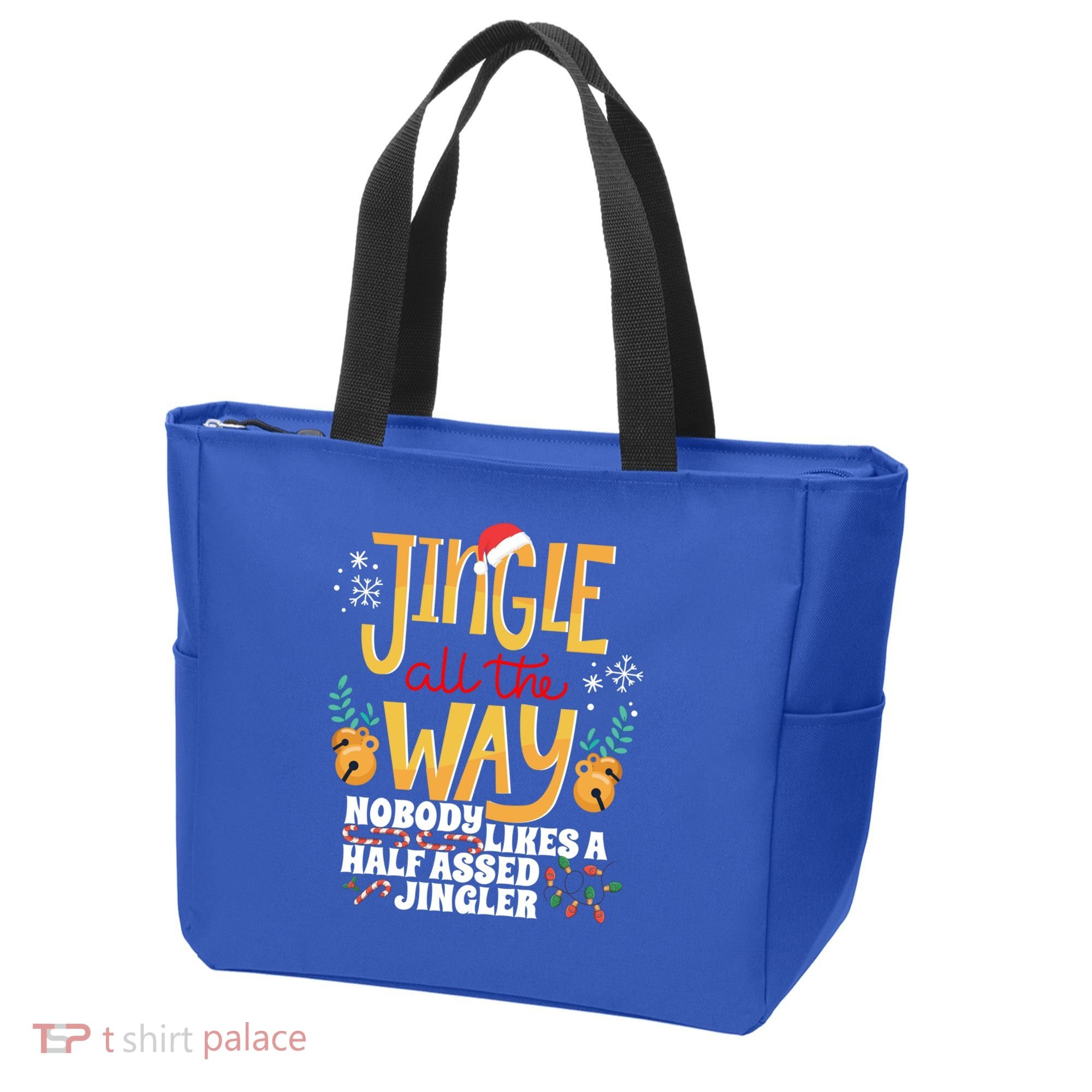 Funny Jingle Bells Half Assed Jingler Xmas Gag Gift Tote Bag