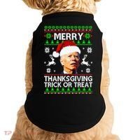 Funny Joe Biden Merry Thanksgiving Trick Or Treat Doggie Tank thumb 0