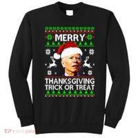 Funny Joe Biden Merry Thanksgiving Trick Or Treat Sweatshirt thumb 0
