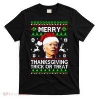 Funny Joe Biden Merry Thanksgiving Trick Or Treat T-Shirt thumb 0