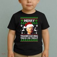 Funny Joe Biden Merry Thanksgiving Trick Or Treat Toddler T-Shirt thumb 2