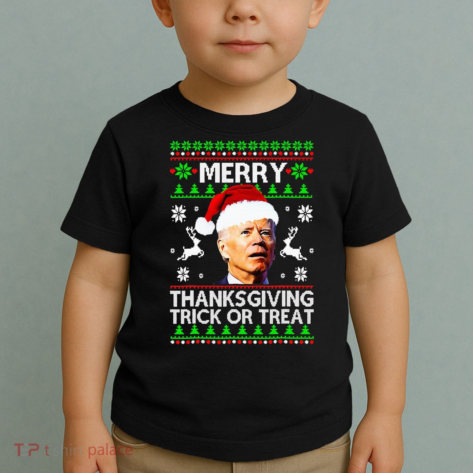 Funny Joe Biden Merry Thanksgiving Trick Or Treat Toddler T-Shirt