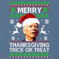 Funny Joe Biden Merry Thanksgiving Trick Or Treat Comfort Colors Garment-Dyed Hooded Sweatshirt thumb 2