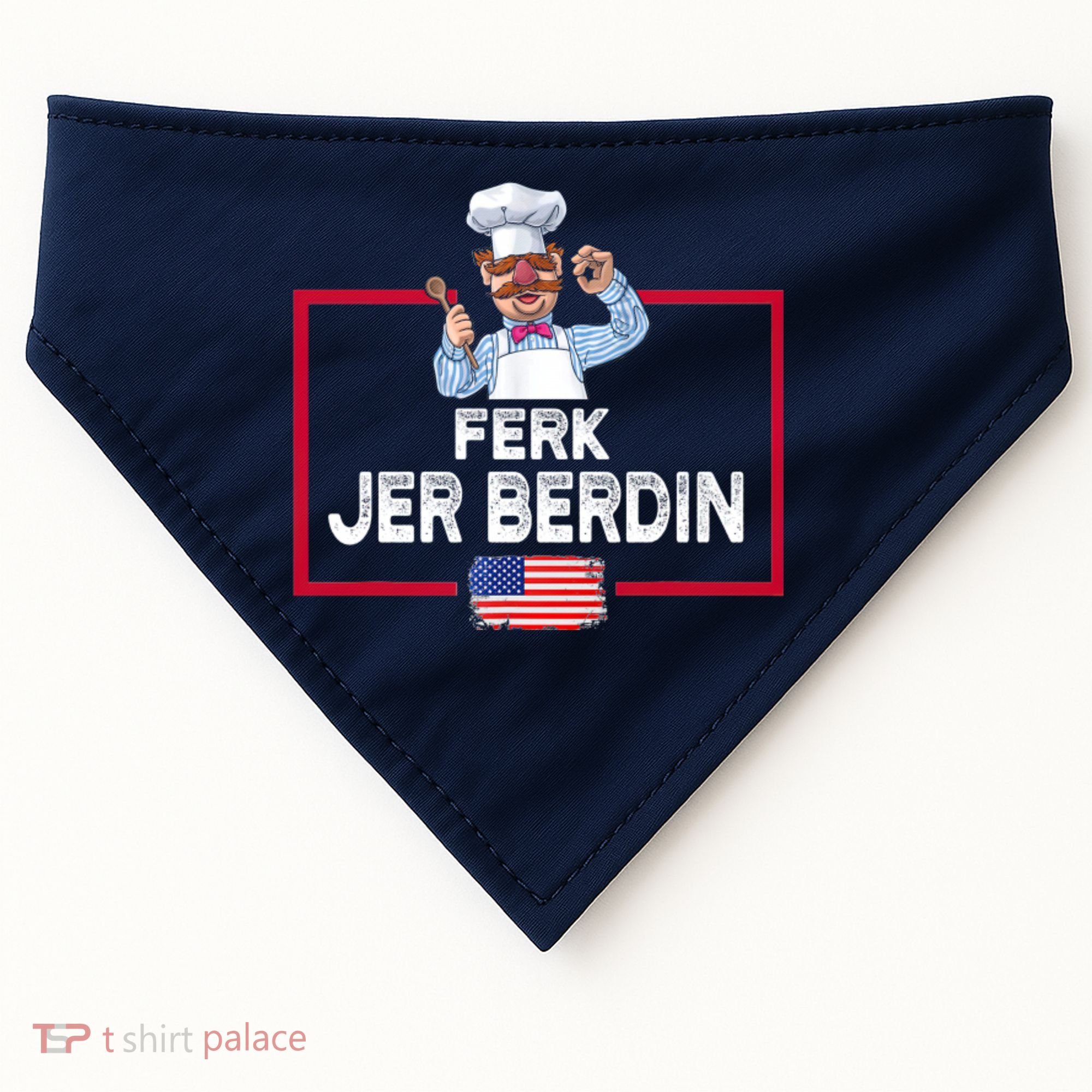 Ferk Jer Berdin Usa American Flag USA-Made Doggie Bandana