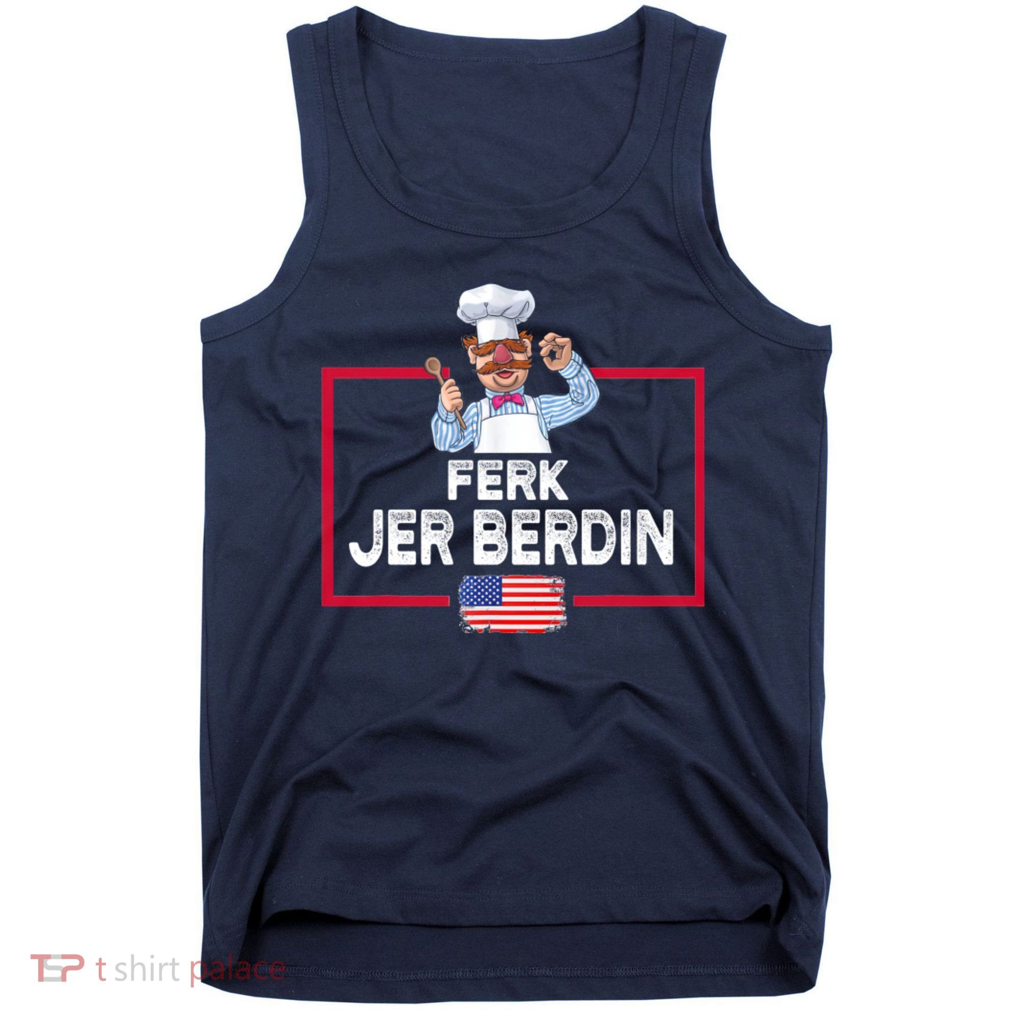Ferk Jer Berdin Usa American Flag Tank Top