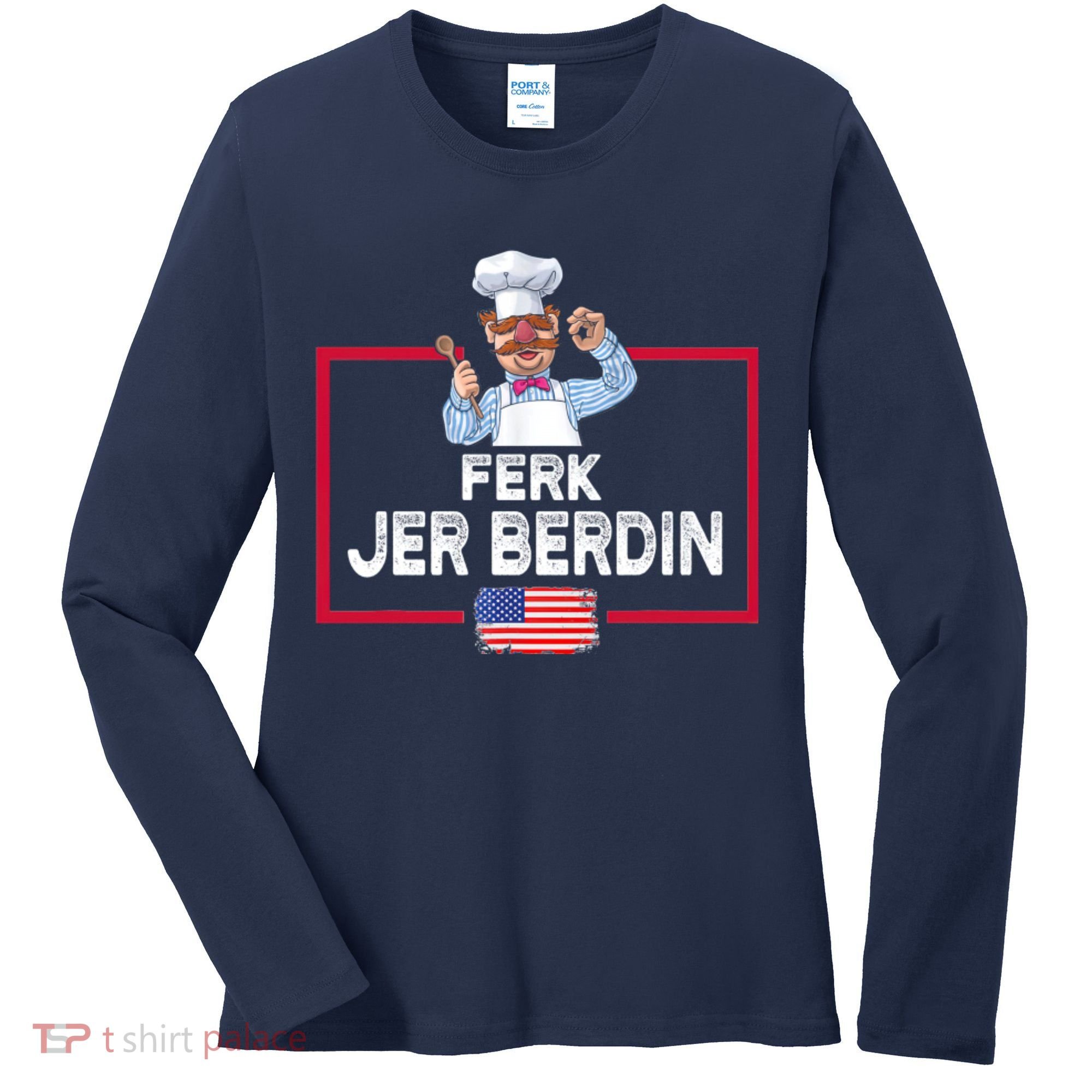 Ferk Jer Berdin Usa American Flag Women's Long Sleeve Shirt