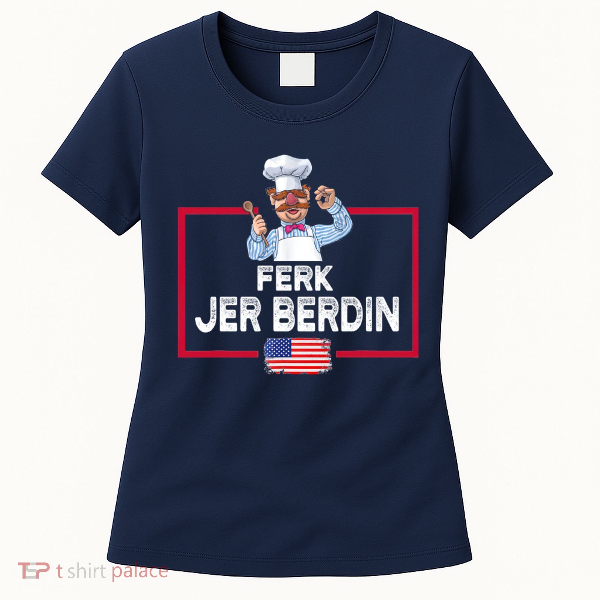 Ferk Jer Berdin Usa American Flag Women's T-Shirt