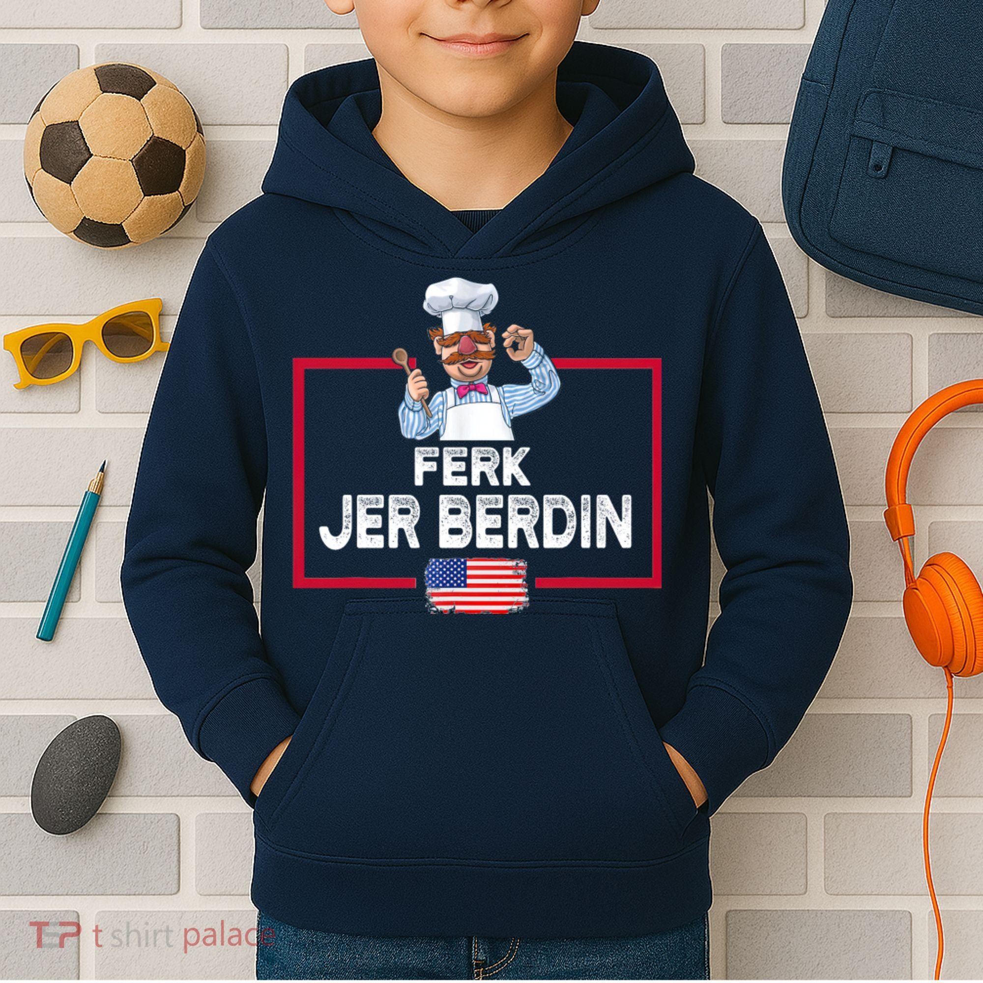 Ferk Jer Berdin Usa American Flag Kids Hoodie