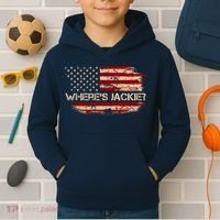 Funny Joe Biden Where's Jackie Kids Hoodie thumb 2