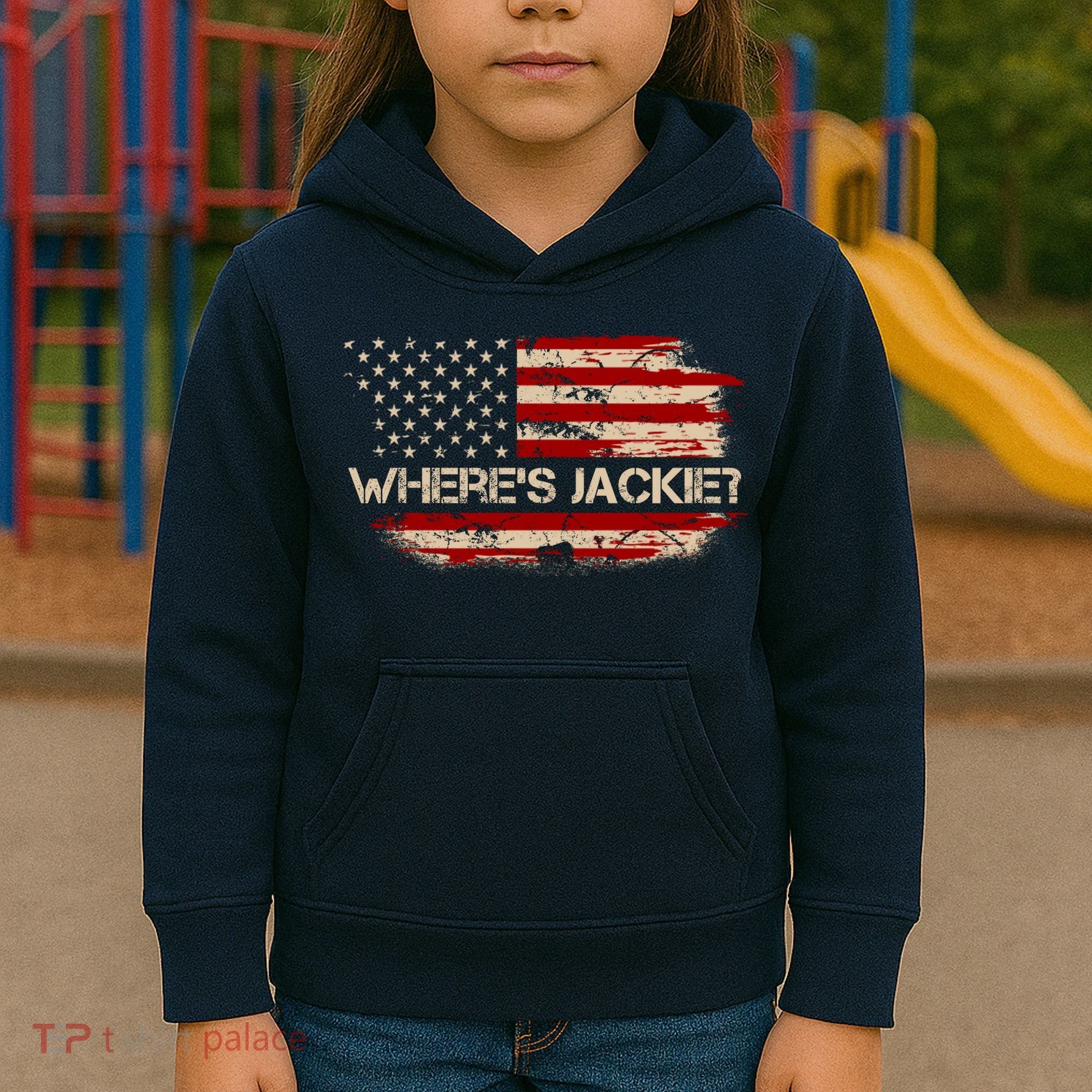 Funny Joe Biden Where's Jackie Kids Hoodie