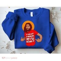 Funny Jesus Christian Meme Yo Ill Solve It Christmas Sweatshirt thumb 2