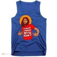 Funny Jesus Christian Meme Yo Ill Solve It Christmas Tank Top thumb 0
