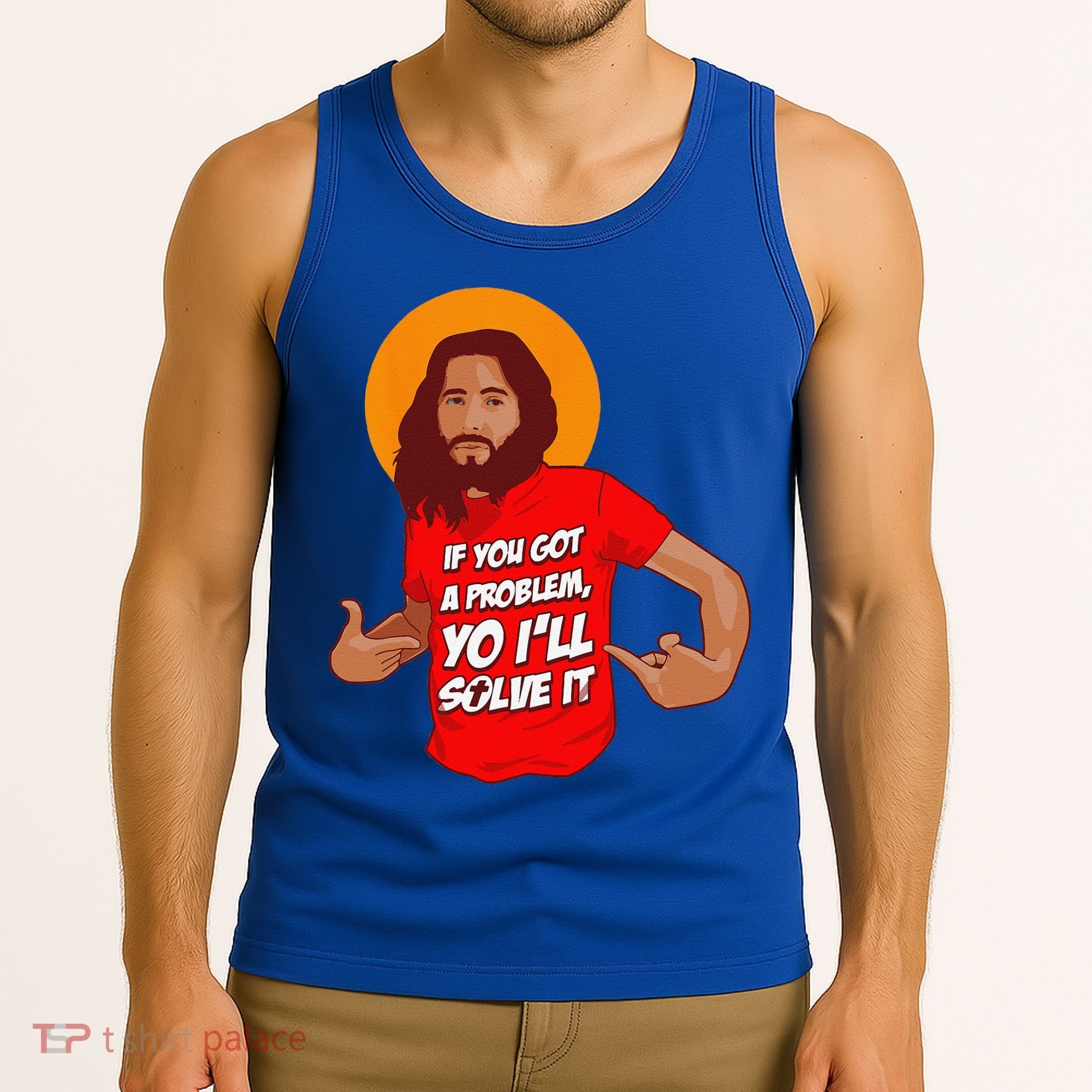 Funny Jesus Christian Meme Yo Ill Solve It Christmas Tank Top