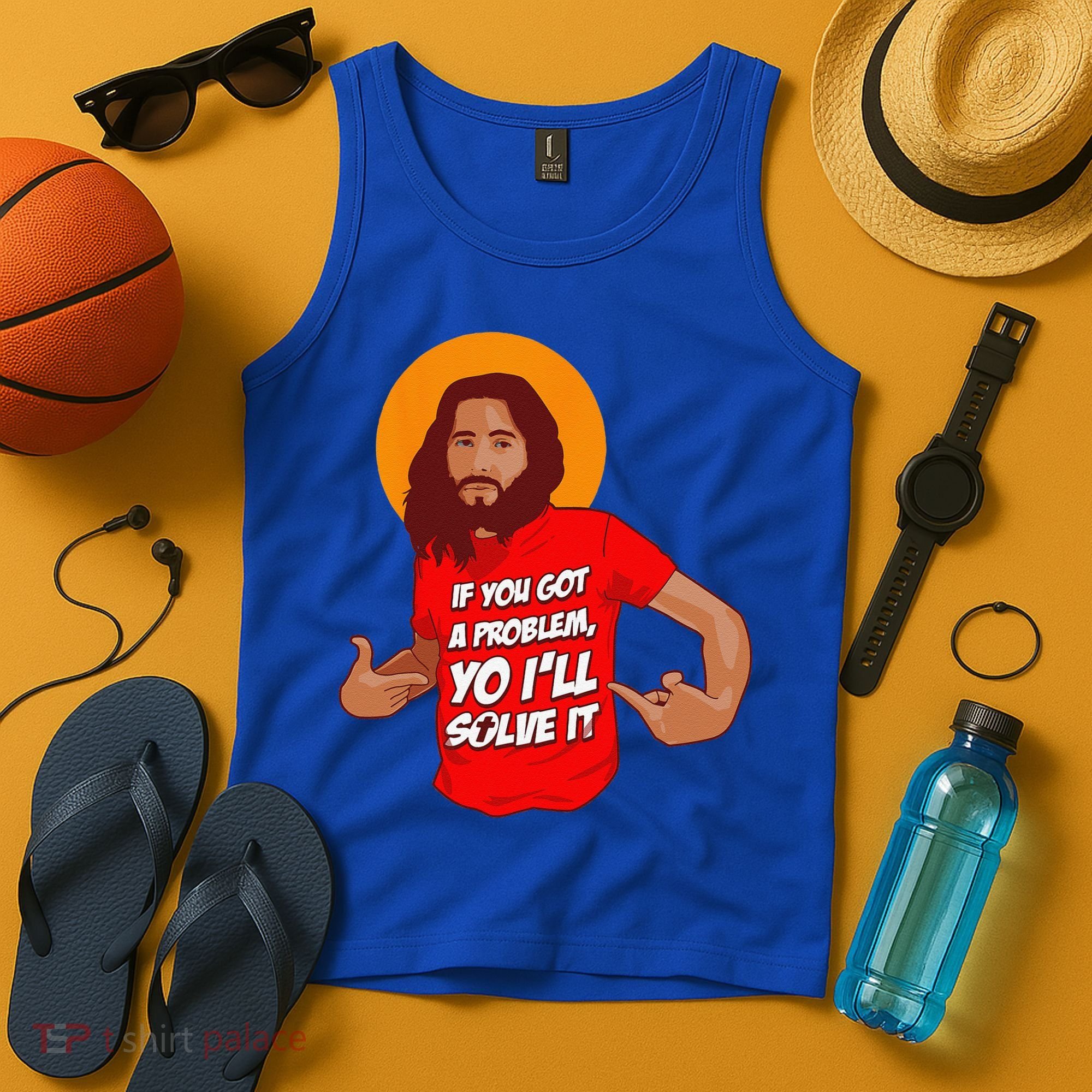 Funny Jesus Christian Meme Yo Ill Solve It Christmas Tank Top