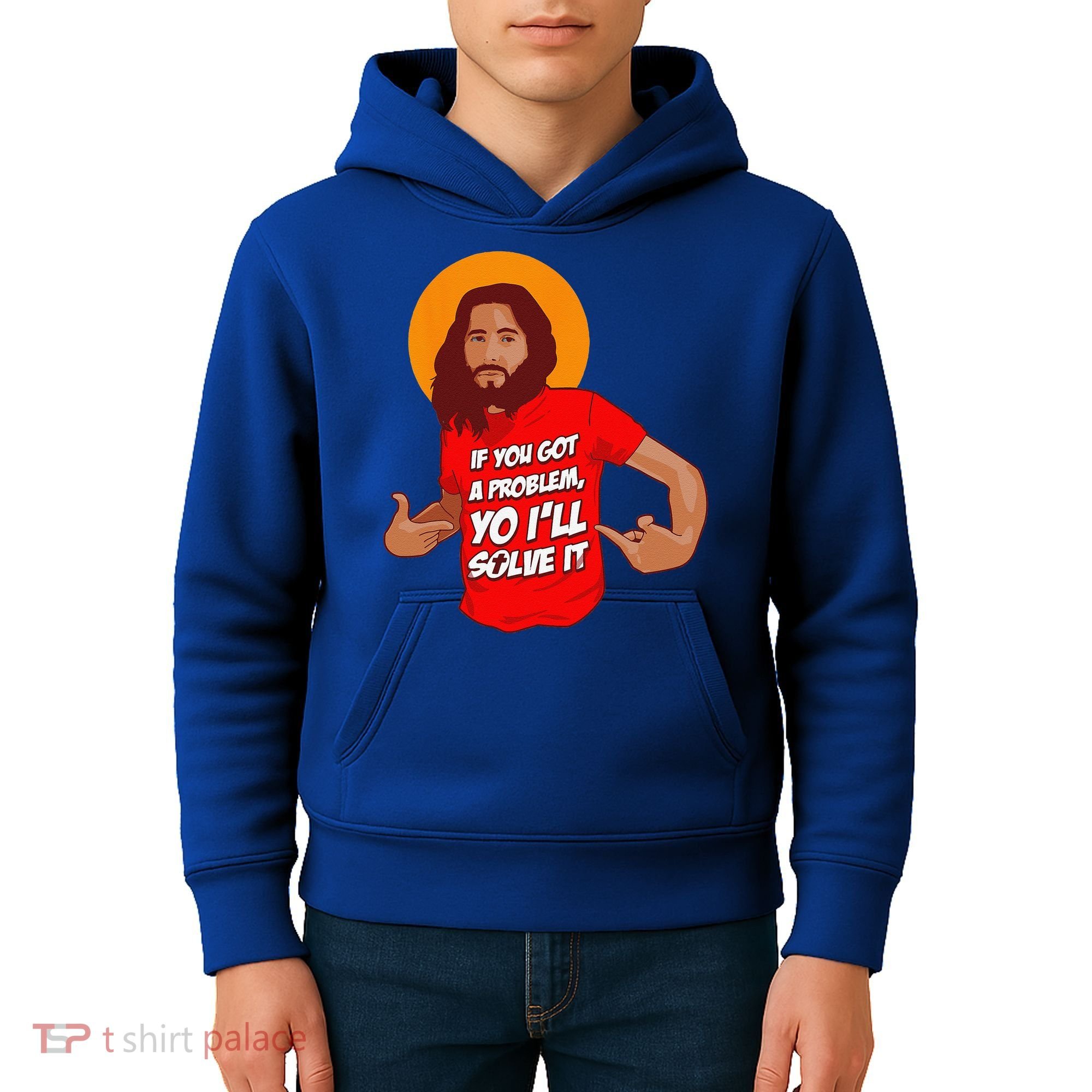 Funny Jesus Christian Meme Yo Ill Solve It Christmas Kids Hoodie