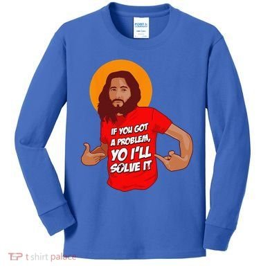 Funny Jesus Christian Meme Yo Ill Solve It Christmas Kids Long Sleeve Shirt