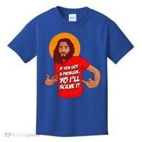 Funny Jesus Christian Meme Yo Ill Solve It Christmas Kids T-Shirt thumb 0