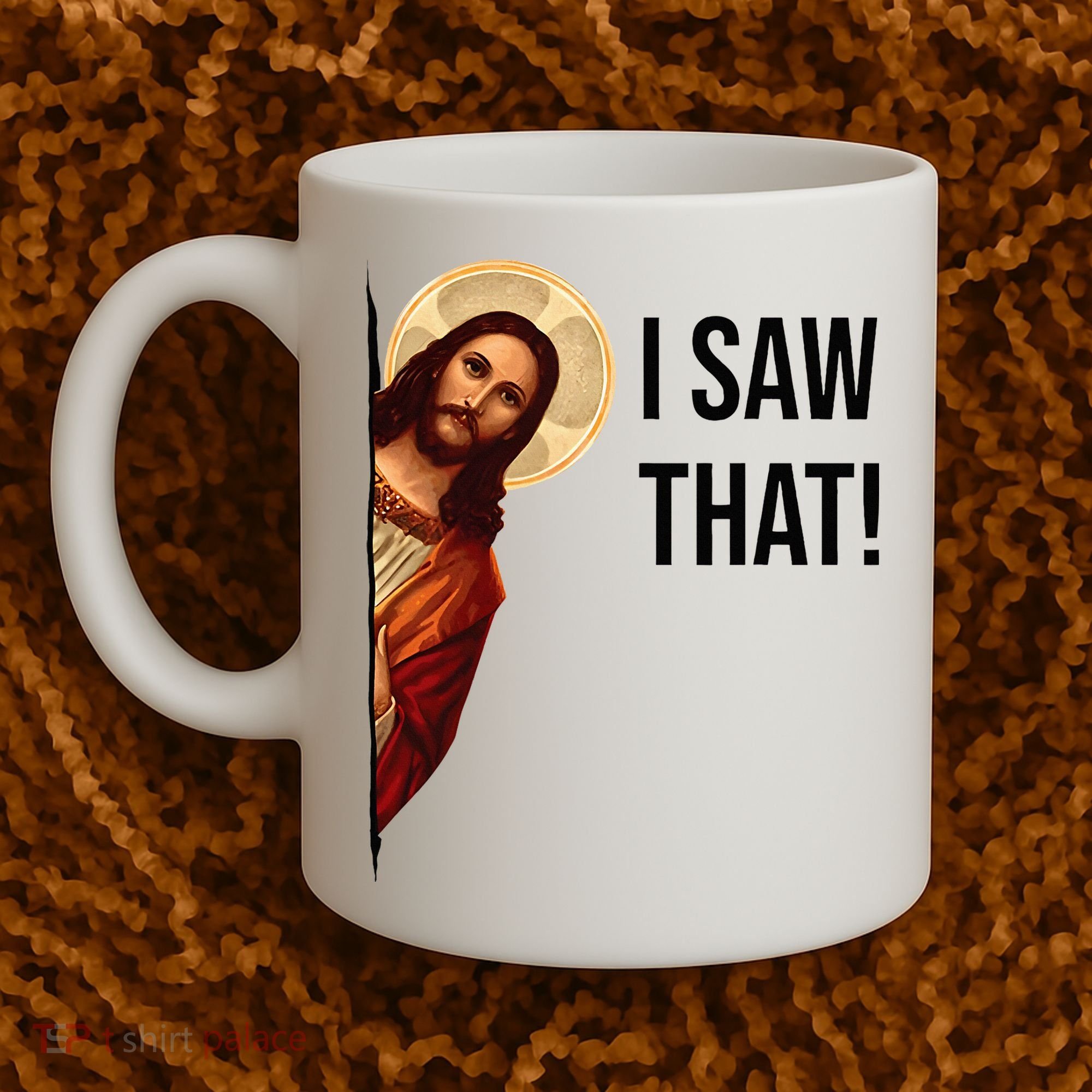 Funny Jesus Christ I Saw That Meme Religious Cool Retro God Coffee Mug