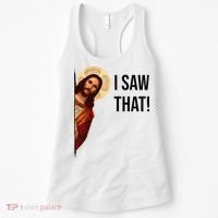 Funny Jesus Christ I Saw That Meme Religious Cool Retro God Women's Tank Top thumb 0